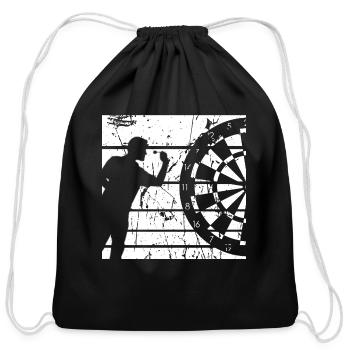 Dartboard Retro Darts 180 Men Dart Player - Cotton Drawstring Bag - black - Front