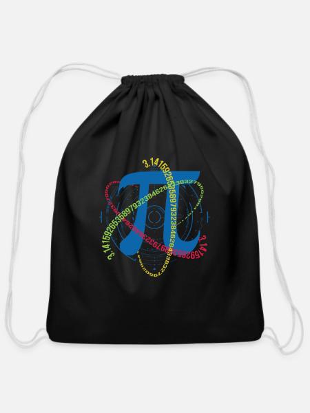 High Tech Pi Mathematical Number 3.1416 - Cotton Drawstring Bag - black