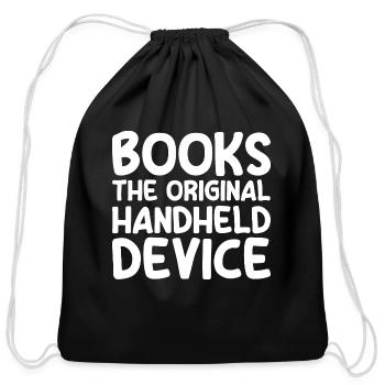 Books The Original Handheld Device - Cotton Drawstring Bag - black - Front