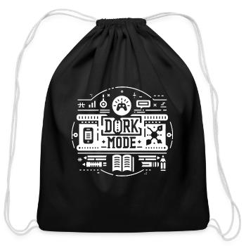 Dork Mode 12 - Cotton Drawstring Bag - black - Front