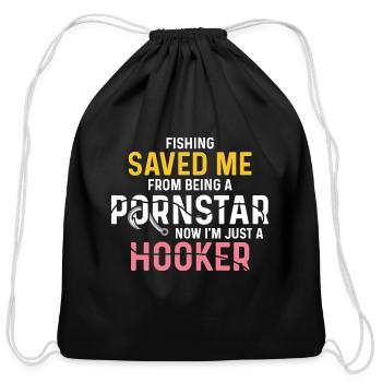 Just A Hooker Seaman Gift - Cotton Drawstring Bag - black - Front