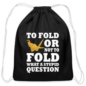Origami Gift - Cotton Drawstring Bag - black - Front