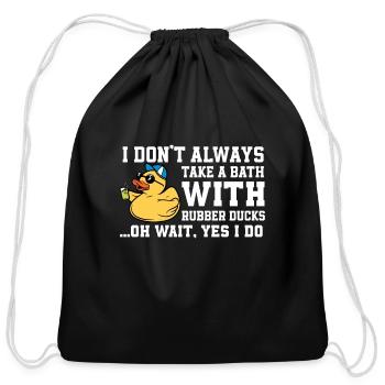 Funny Rubber Duckie Costume - Cotton Drawstring Bag - black - Front