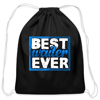 Best Waiter Awesome Waiting Staff Restaurant - Cotton Drawstring Bag - black - Front
