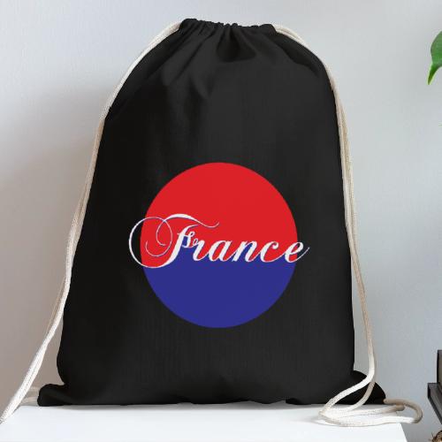 France Tricolore Circle - Cotton Drawstring Bag
