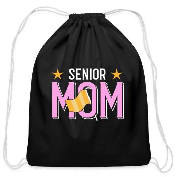 Color Guard Senior Mom - Cotton Drawstring Bag - black - Front