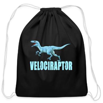 Dinosaur Velociraptor Raptor Prehistoric Dino - Cotton Drawstring Bag - black - Front