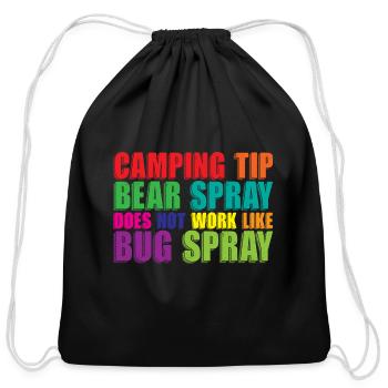 Bear Spray Does Not Work Like Bug Spray 2 - Cotton Drawstring Bag - black - Front