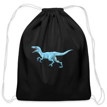 Dinosaur Velociraptor Raptor Prehistoric Dino - Cotton Drawstring Bag - black - Front