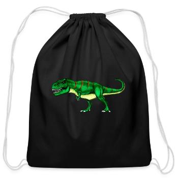 Dinosaur Tyrannosaurus Rex Prehistoric Animal Dino - Cotton Drawstring Bag - black - Front
