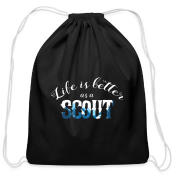 Life is better as a scout - Cotton Drawstring Bag - black - Front