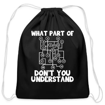 What Part of Transport Truck Gear Shift Pattern - Cotton Drawstring Bag - black - Front