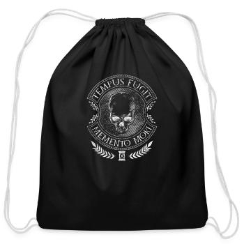Latin sayings - Tempus Fugit Memento Mori - Cotton Drawstring Bag - black - Front