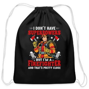 I Don't Have Superpowers - Cotton Drawstring Bag - black - Front