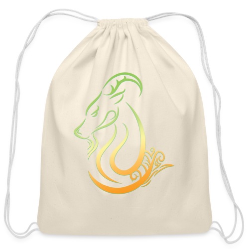 Capricorn Zodiac Sea Goat Astrology Logo - Cotton Drawstring Bag