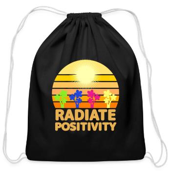 Radiate Positivity - Cotton Drawstring Bag - black - Front