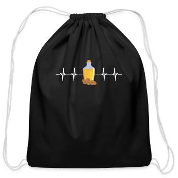 Superfood Flax Seed Oil - Cotton Drawstring Bag - black - Front