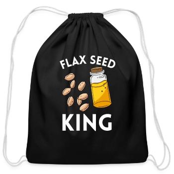 Superfood Flax Seed Oil - Cotton Drawstring Bag - black - Front