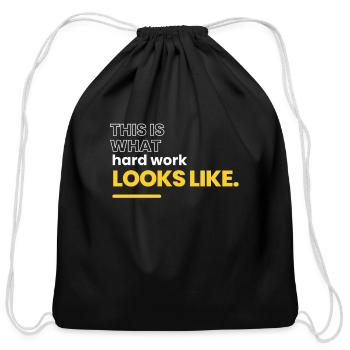 Blue Collar Worker - This is what hard work looks - Cotton Drawstring Bag - black - Front