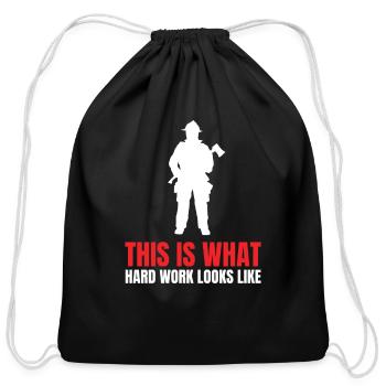 Blue Collar Worker - This is what hard work looks - Cotton Drawstring Bag - black - Front