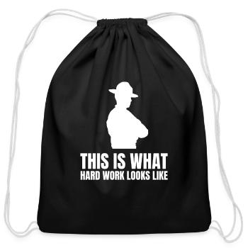 Blue Collar Worker - This is what hard work looks - Cotton Drawstring Bag - black - Front