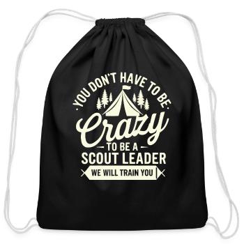 Scout Leader Scouting Campfire Camping Tent - Cotton Drawstring Bag - black - Front