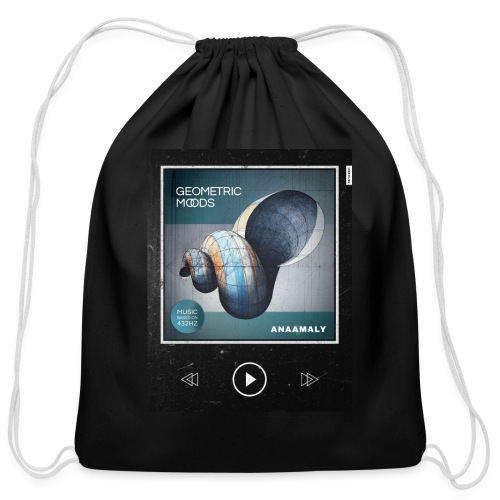 Geometric Moods (432 Hz) Black - Cotton Drawstring Bag