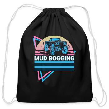 Mud Bogging Retro - Cotton Drawstring Bag - black - Front