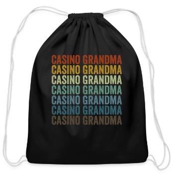 Casino Grandma Slot Machine Casino Lover Grandma - Cotton Drawstring Bag - black - Front
