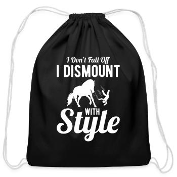 Funny Equestrian Horse Vaulting - Cotton Drawstring Bag - black - Front