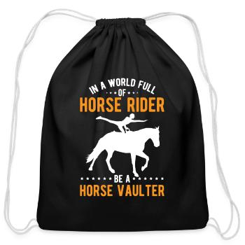 Funny Equestrian Horse Vaulting - Cotton Drawstring Bag - black - Front