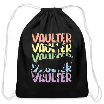 Funny Equestrian Horse Vaulting - Cotton Drawstring Bag - black - Front