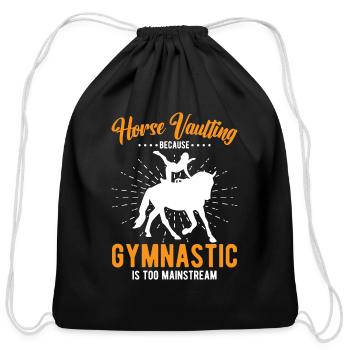 Funny Equestrian Horse Vaulting - Cotton Drawstring Bag - black - Front
