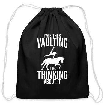 Funny Equestrian Horse Vaulting - Cotton Drawstring Bag - black - Front