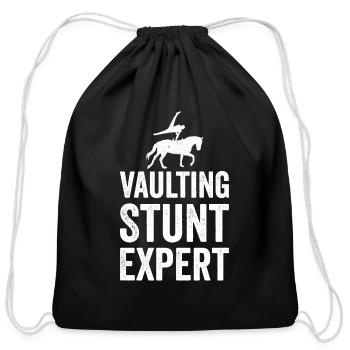 Funny Equestrian Horse Vaulting - Cotton Drawstring Bag - black - Front