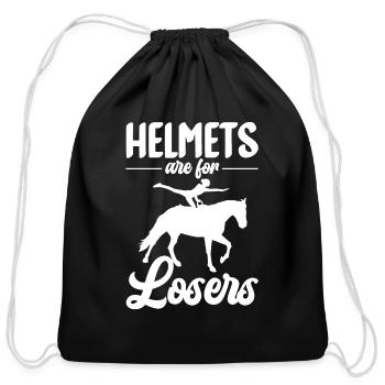 Funny Equestrian Horse Vaulting - Cotton Drawstring Bag - black - Front