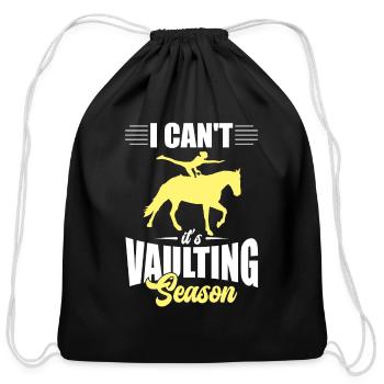 Funny Equestrian Horse Vaulting - Cotton Drawstring Bag - black - Front