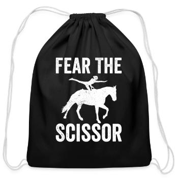 Funny Equestrian Horse Vaulting - Cotton Drawstring Bag - black - Front