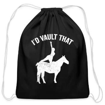Funny Equestrian Horse Vaulting - Cotton Drawstring Bag - black - Front