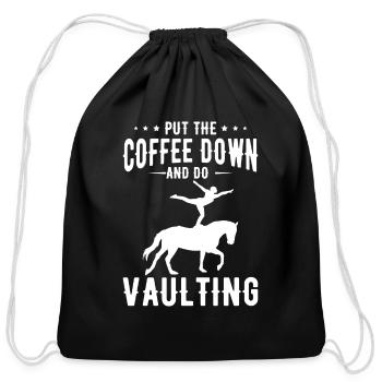 Funny Equestrian Horse Vaulting - Cotton Drawstring Bag - black - Front