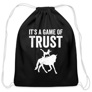 Funny Equestrian Horse Vaulting - Cotton Drawstring Bag - black - Front