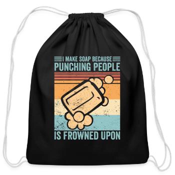 Soap Making Soap Maker - Cotton Drawstring Bag - black - Front