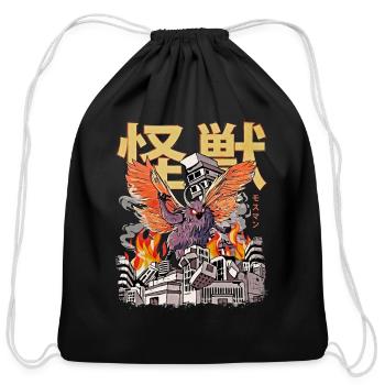 Kaiju Mothman Japanese Anime Monster Cryptid - Cotton Drawstring Bag - black - Front