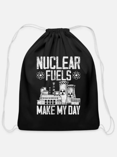 Nuclear Power Plant Nuclear Power - Cotton Drawstring Bag - black