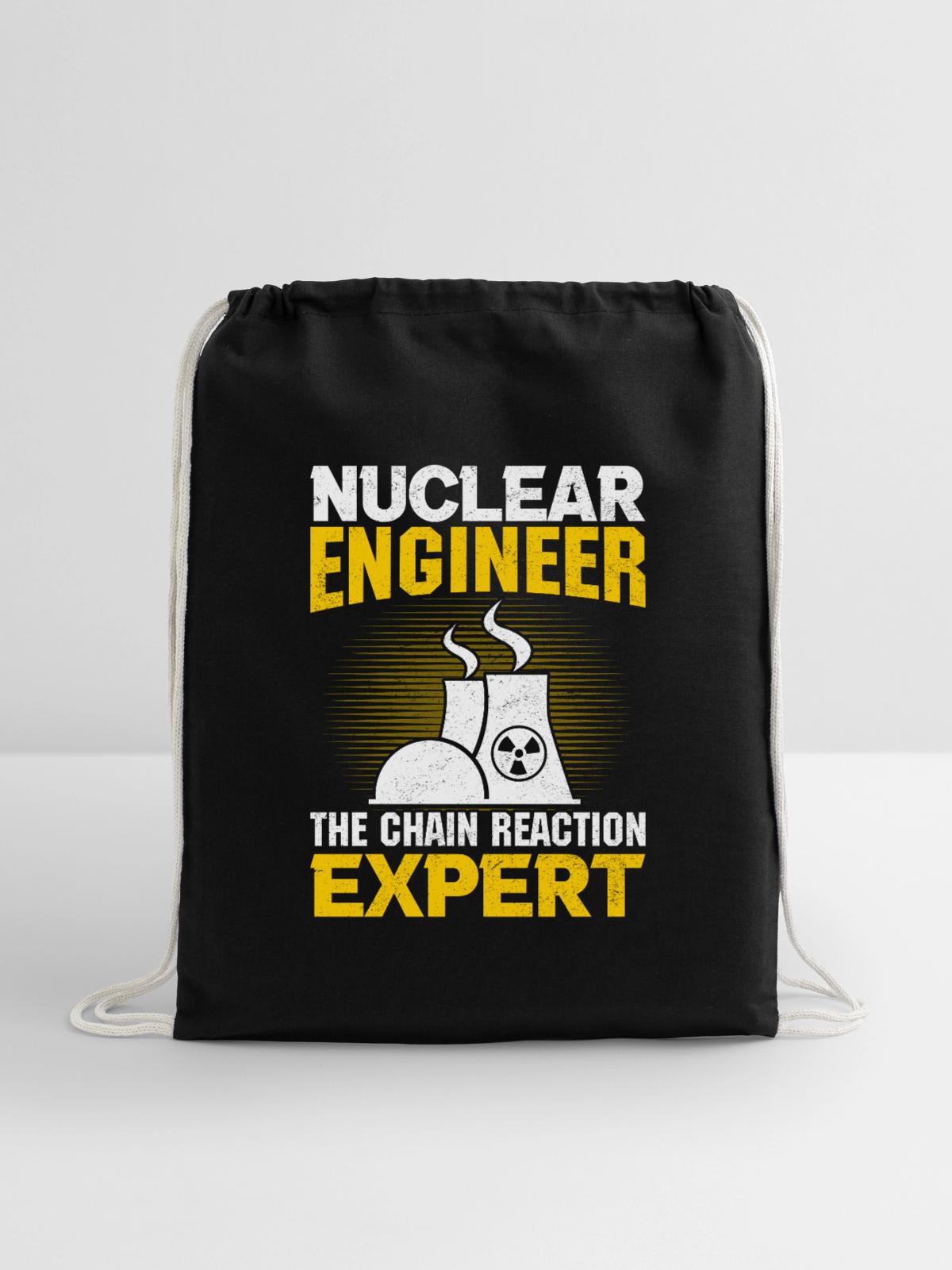 Nuclear Power Plant - Cotton Drawstring Bag - black - Front