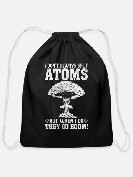 Nuclear Physics Nuclear Power Plant - Cotton Drawstring Bag - black