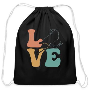 Crow Raven Bird - Cotton Drawstring Bag - black - Front