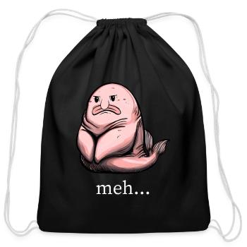 Funny Blobfish - Cotton Drawstring Bag - black - Front