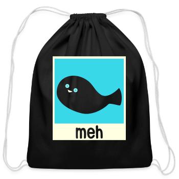 Funny Sacabambaspis Fish Meme - Cotton Drawstring Bag - black - Front