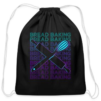 Bread Baking Bread Baker Bakery Retro - Cotton Drawstring Bag - black - Front